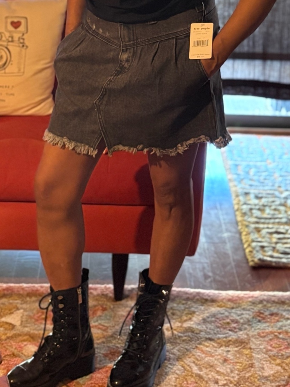 Free People Sidecar Mini Cotton Denim Skirt